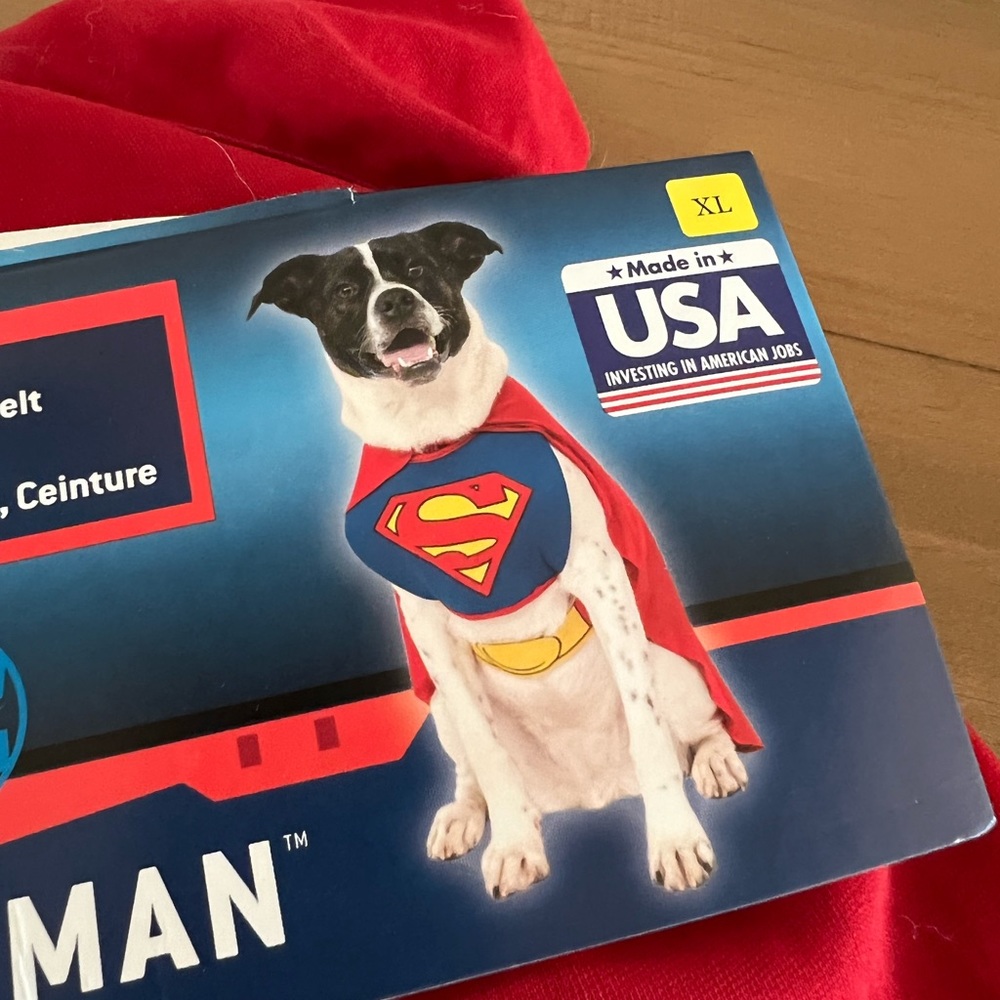 XL Dog Superman costume